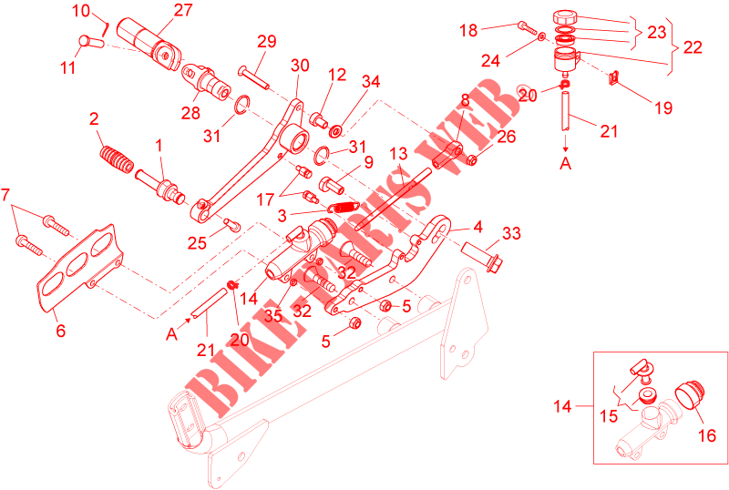Rear master cylinder para MOTO GUZZI V7 II Racer ABS 2016